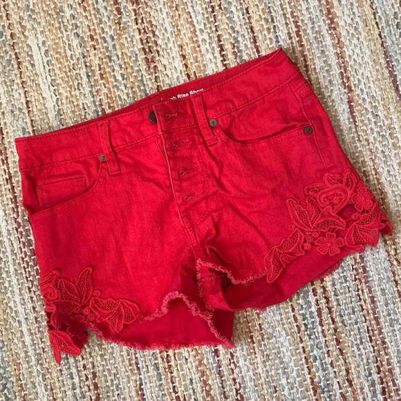 Mossimo Supply Co. Pants - EUC stylish high rise lace trim shorts!